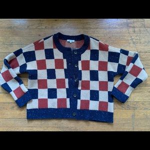 Madewell checkered colburne cardigan sweater medium